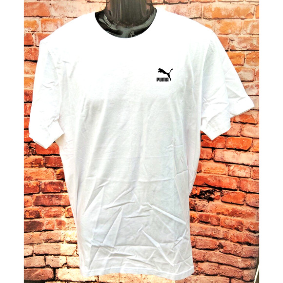 Puma T-Shirt Men’s Extra Large White Short Sleeve Logo Tee Shirt - Picture 1 of 7